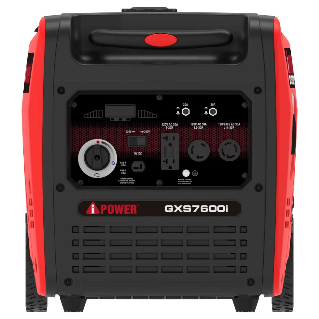 GXS7600i - A-iPower Inverter Generator - Front GFCI.webp
