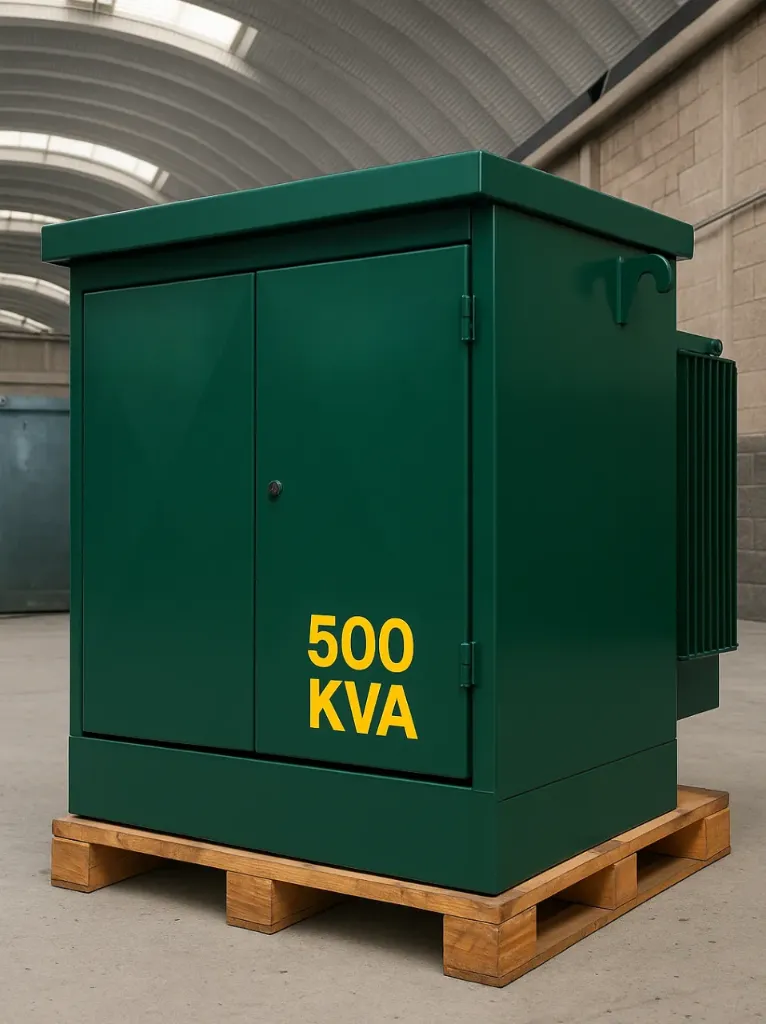 [PD-500-13.2kV-480/277v-R-Δ/Υ-Al~Al] Transformador tipo Pedestal 500 kVA (Radial, 13200 V, 480/277v, Delta/Estrella, Al~Al)