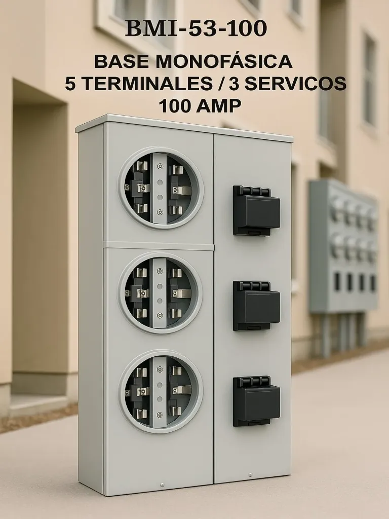 [BMI-53-100] Concentración de medidores (Base BMI-53-100) 3 servicios | 5 terminales | 100A