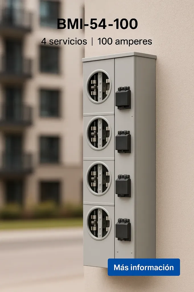 [BMI-54-100] Concentración de medidores (Base BMI-54-100) 4 servicios | 5 terminales | 100A