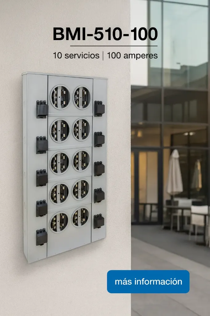 [BMI-510-100] Concentración de medidores (Base BMI-510-100) 10 servicios | 100 amperes