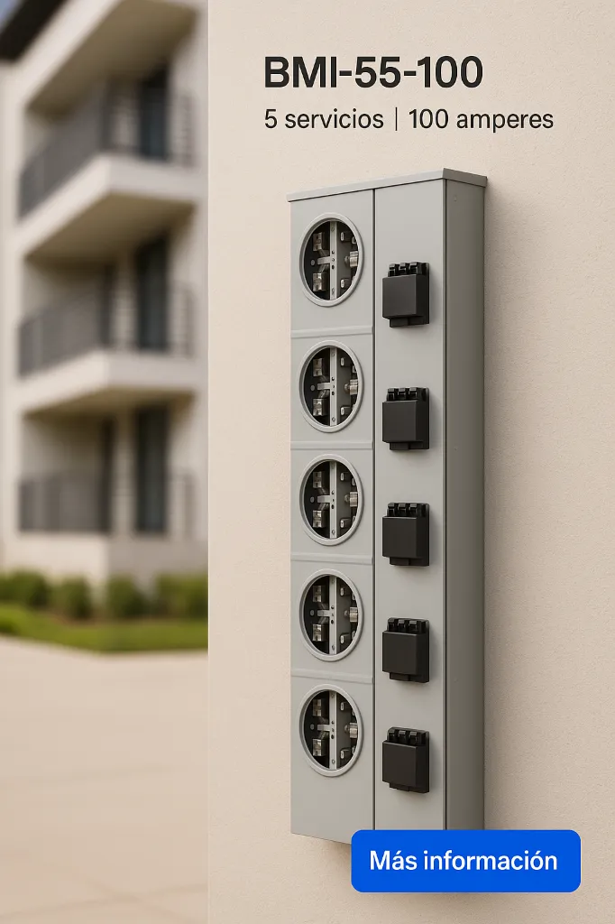 [BMI-55-100] Concentración de medidores (Base BMI-55-100) 5 servicios | 100 amperes