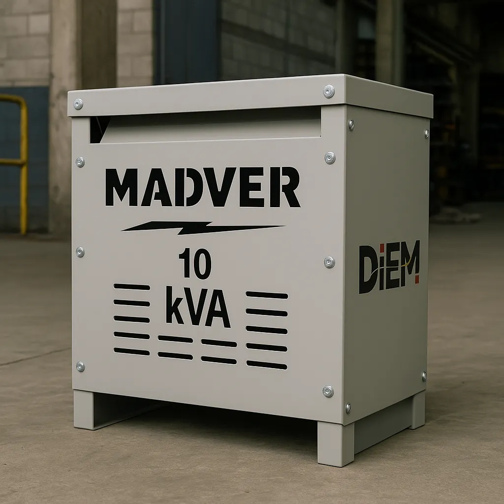 [Sec-10-440v-254/127v-Δ/Υ-Al~Al-K-1] Transformador Seco Reductor 10 kVA (440v, 254/127v, Delta/Estrella, Al~Al, K1)