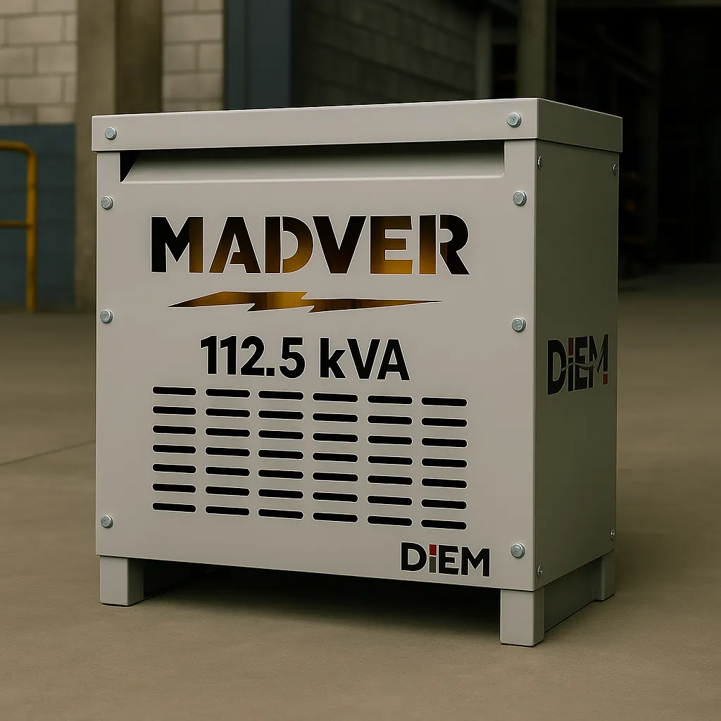 [Sec-112.5-440v-254/127v-Δ/Υ-Al~Al-K-1] Transformador Seco Reductor 112.5 kVA (440v, 254/127v, Delta/Estrella, Al~Al, K1)
