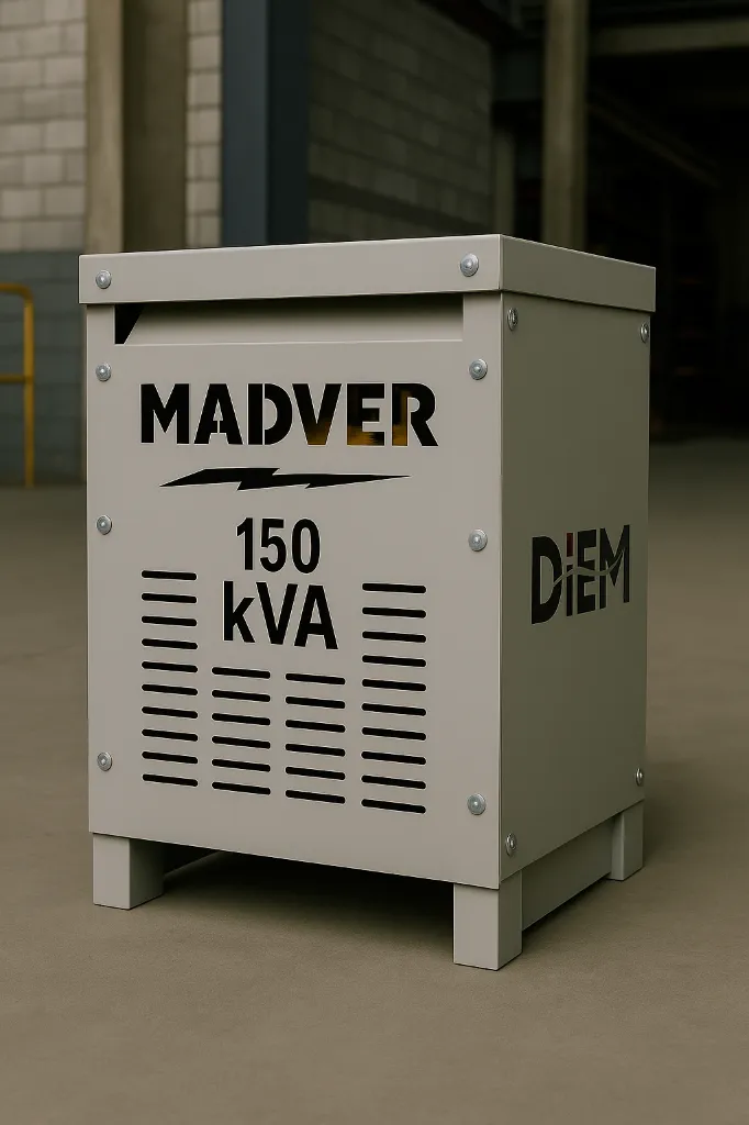 [Sec-150-440v-254/127v-Δ/Υ-Al~Al-K-1] Transformador Seco Reductor 150 kVA (440v, 254/127v, Delta/Estrella, Al~Al, K1)