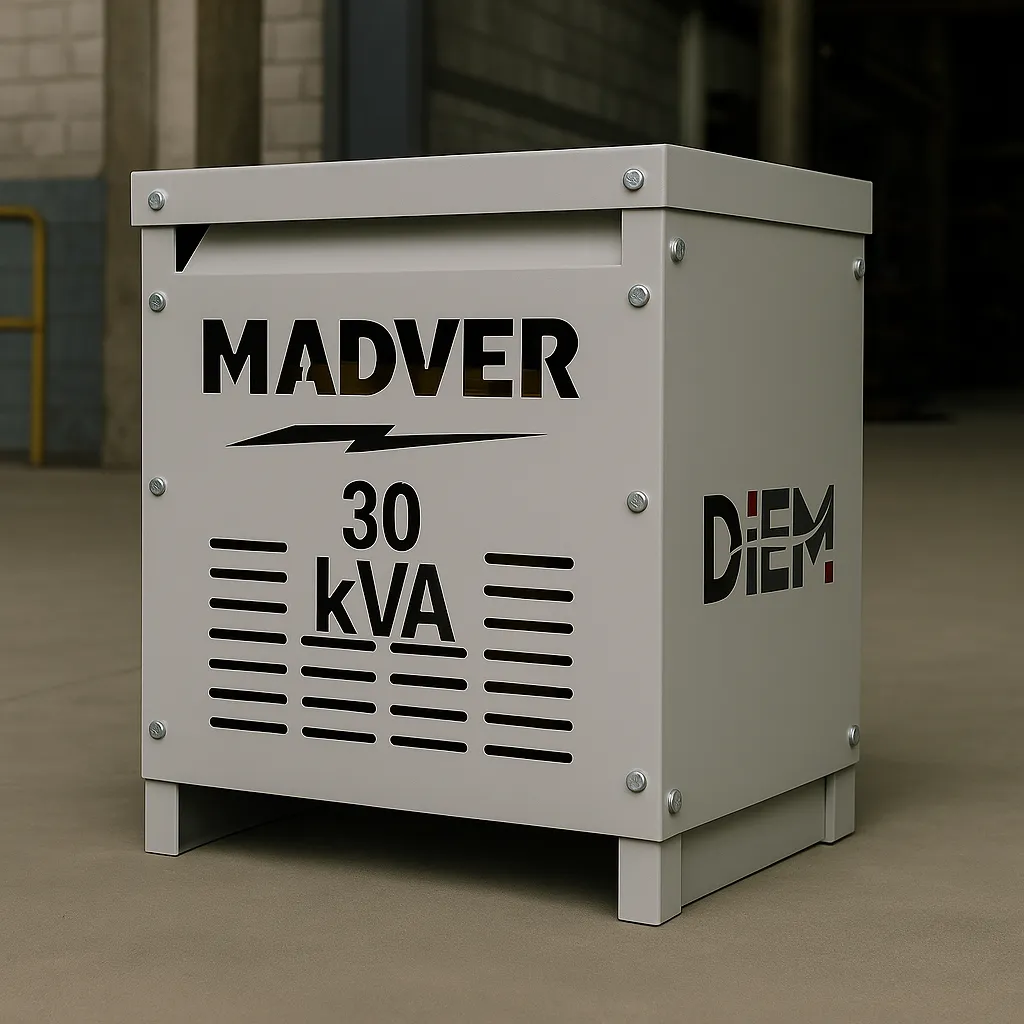[Sec-30-440v-254/127v-Δ/Υ-Al~Al-K-1] Transformador Seco Reductor 30 kVA (440v, 254/127v, Delta/Estrella, Al~Al, K1)