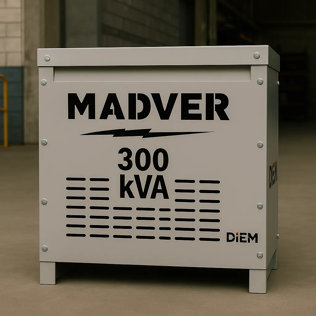 [Sec-300-440v-254/127v-Δ/Υ-Al~Al-K-1] Transformador Seco Reductor 300 kVA (440v, 254/127v, Delta/Estrella, Al~Al, K1)