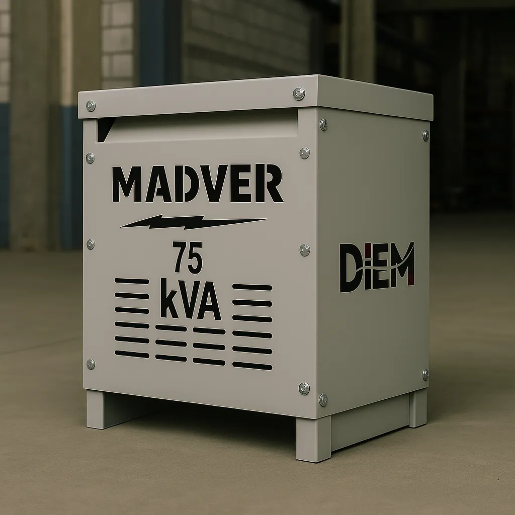[Sec-75-440v-254/127v-Δ/Υ-Al~Al-K-1] Transformador Seco Reductor 75 kVA (440v, 254/127v, Delta/Estrella, Al~Al, K1)