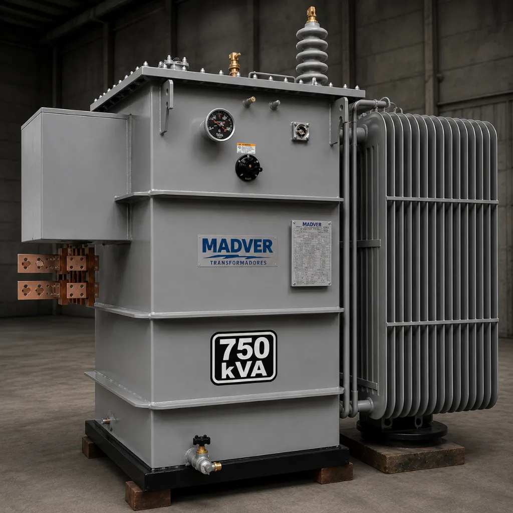[Sub-750-13.2kV-254/127v-Al~Al] Transformador tipo Subestación 750 kVA (13200 V, 254/127v, Al~Al)