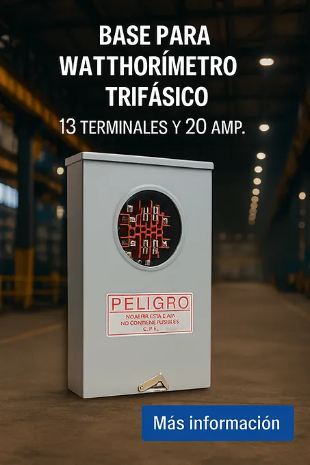 [BM-13-20] BASE PARA MEDIDOR 13 TERMINALES-20AMP (Tapa Sobrepuesta)