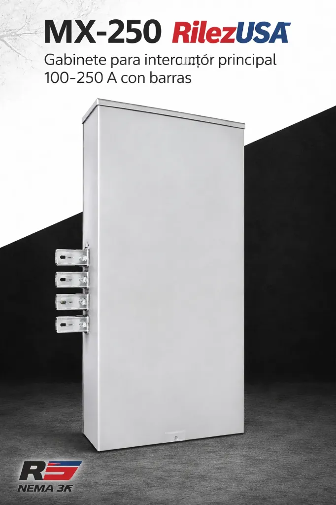 Gabinete para interruptor principal 100-250 A con barras