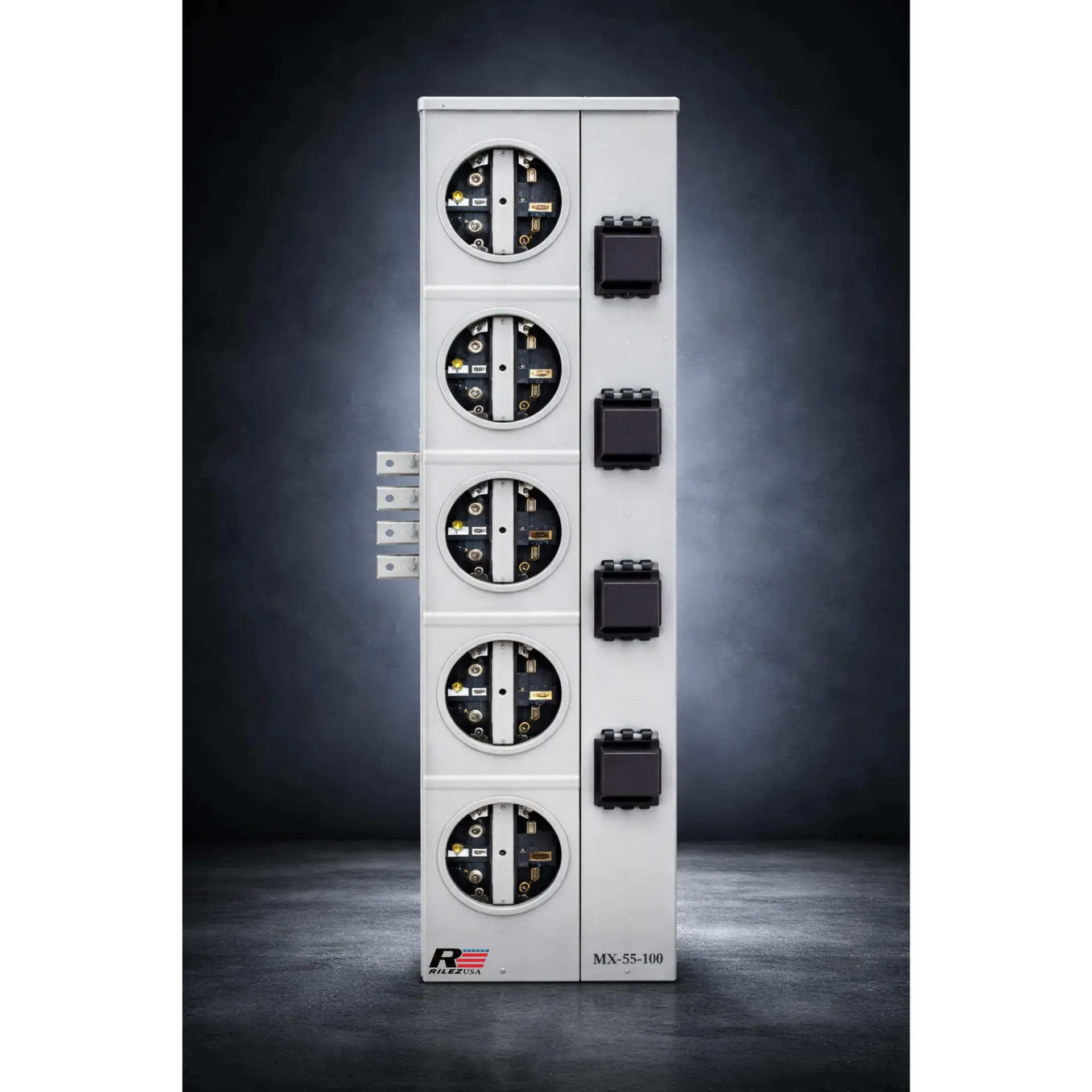 MX-55-100 módulo monofásico 5 servicios 5x100A para medición eléctrica