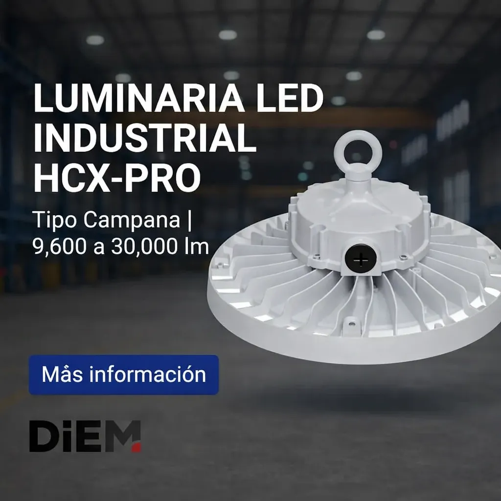 [HCX-100-60W-9600LM] Luminaria LED Industrial HCX - PRO | Tipo Campana | 9,600 a 30,000 lm (HCX-PRO 100 / 9,600 lm / 60 W)
