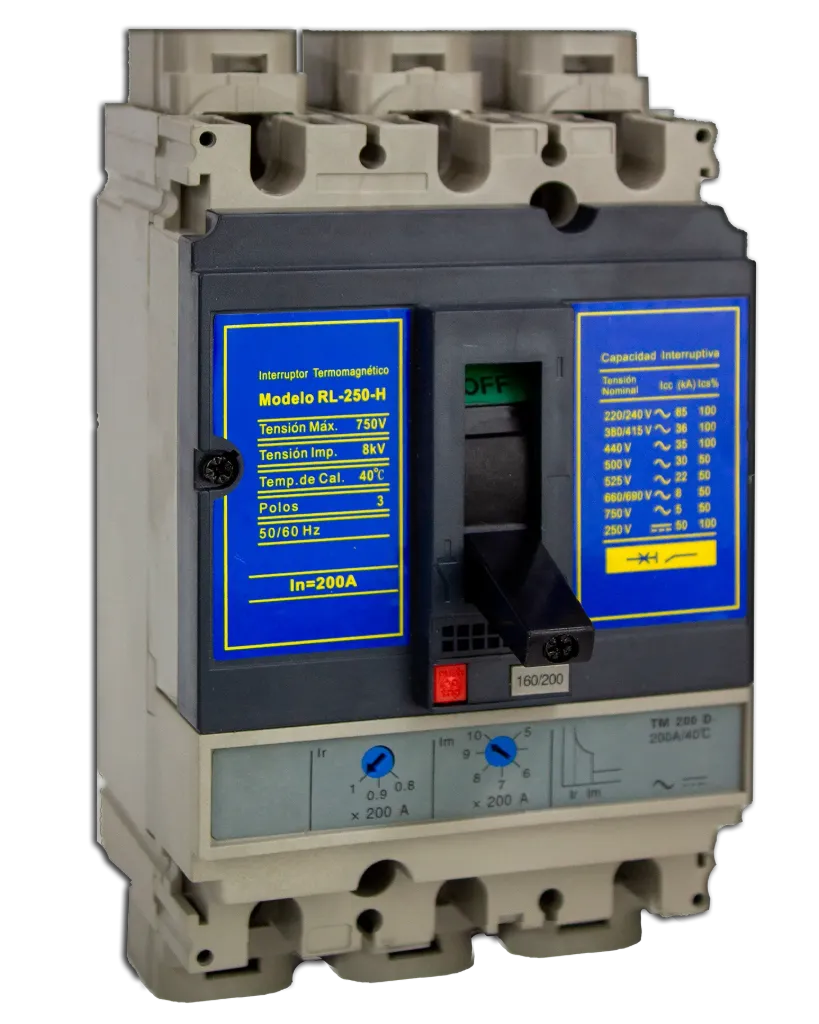 Interruptor termomagnético RL-160-H 3 polos 160 A alta capacidad interruptiva