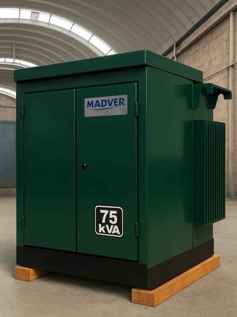 Transformador tipo Pedestal 75 kVA (Radial, 13200 V, 380/220v, Delta/Estrella, Al~Al)