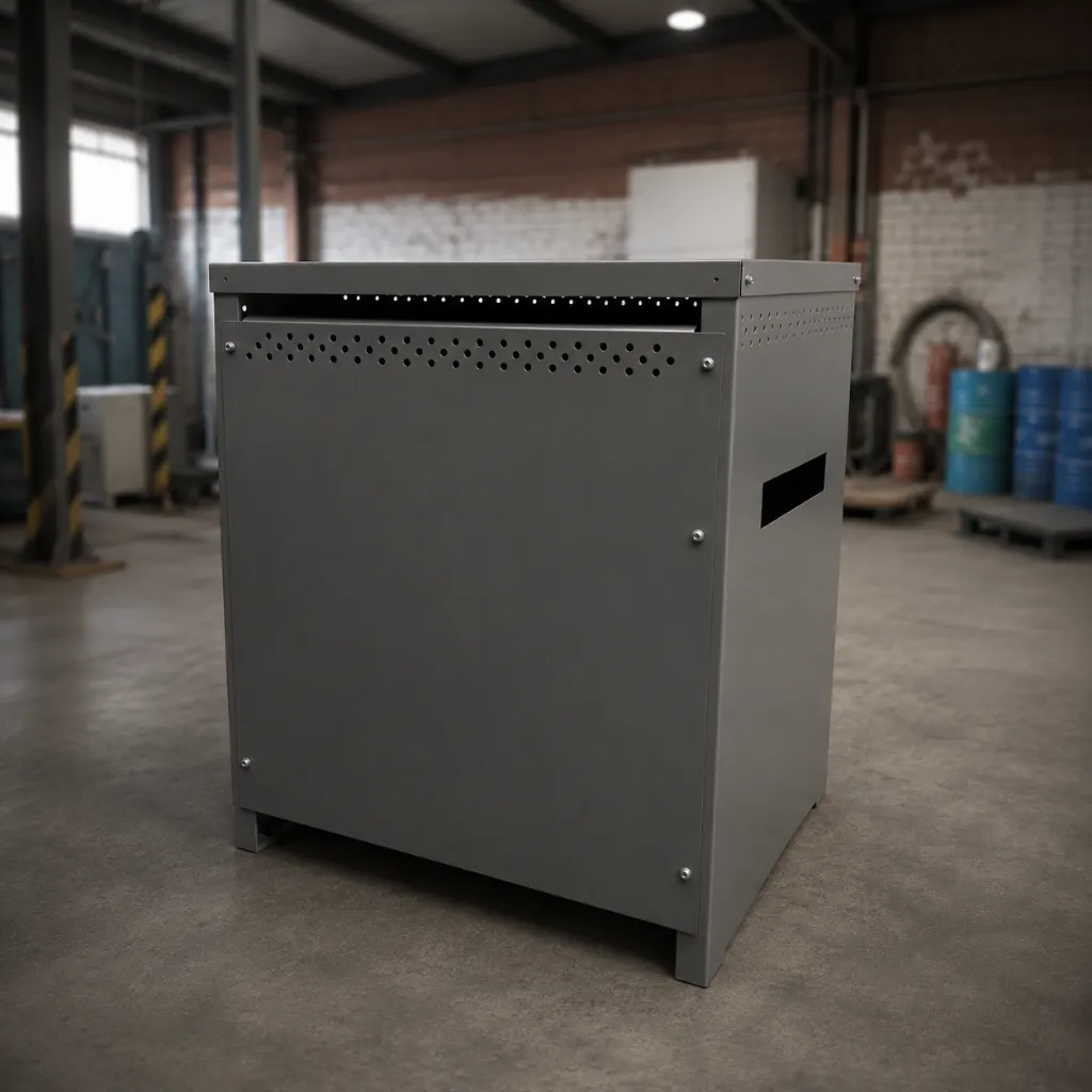 Transformador trifásico tipo seco 75 kVA 13200 V – 440 V conexión Delta-Estrella aluminio-aluminio NMX-J-351
