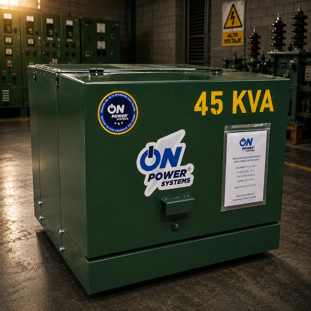 Transformador trifásico pedestal radial Norma J acero al carbón 45 kVA 13200 V – 480/277 V