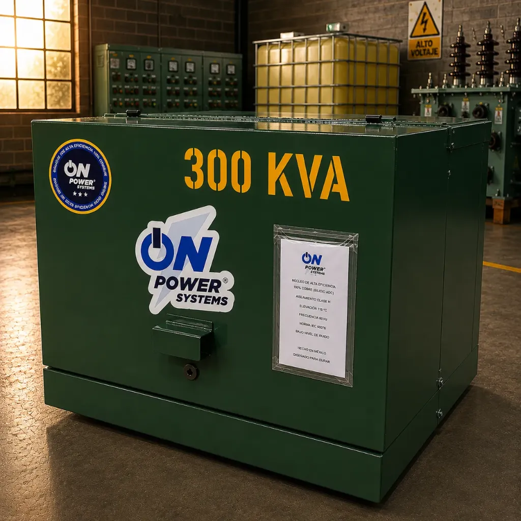 Transformador trifásico pedestal radial Norma J acero al carbón 300 kVA 13200 V – 480/277 V