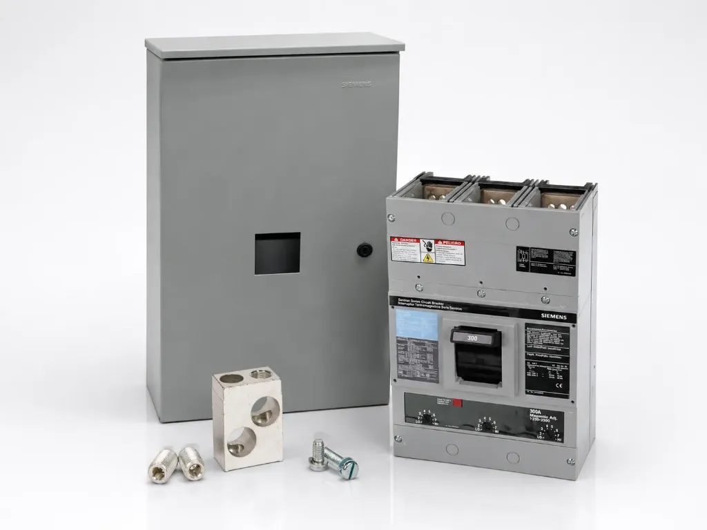 Kit Interruptor Principal Siemens JXD 300 A con Gabinete y Zapatas para Cable de Cobre