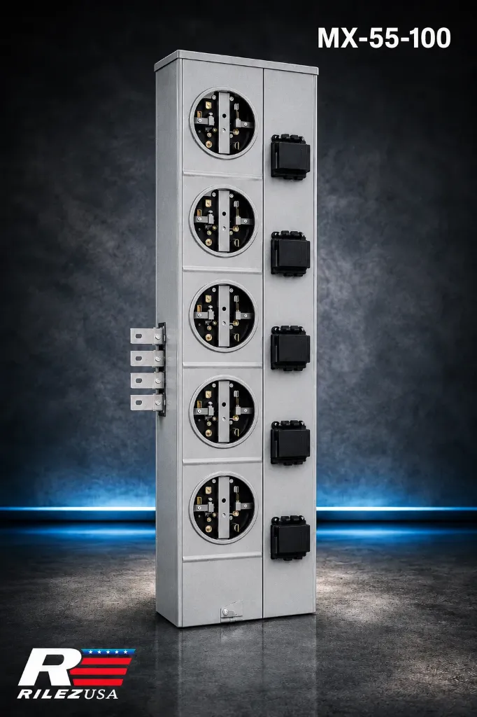 [MX-55-100] MX-55-100 módulo monofásico 5 servicios 5x100A para concentración de medidores