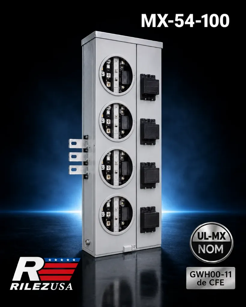 [MX-54-100] MX-54-100 módulo monofásico 4 servicios 5x100A para concentración de medidores