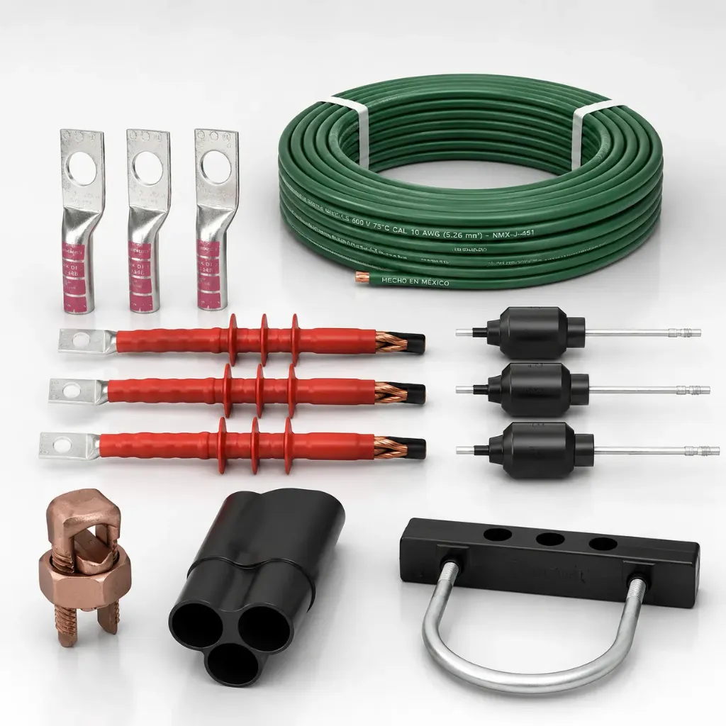 Kit de conexión para transicion en poste 25 kV con terminales Raychem HVT-151-SJ
