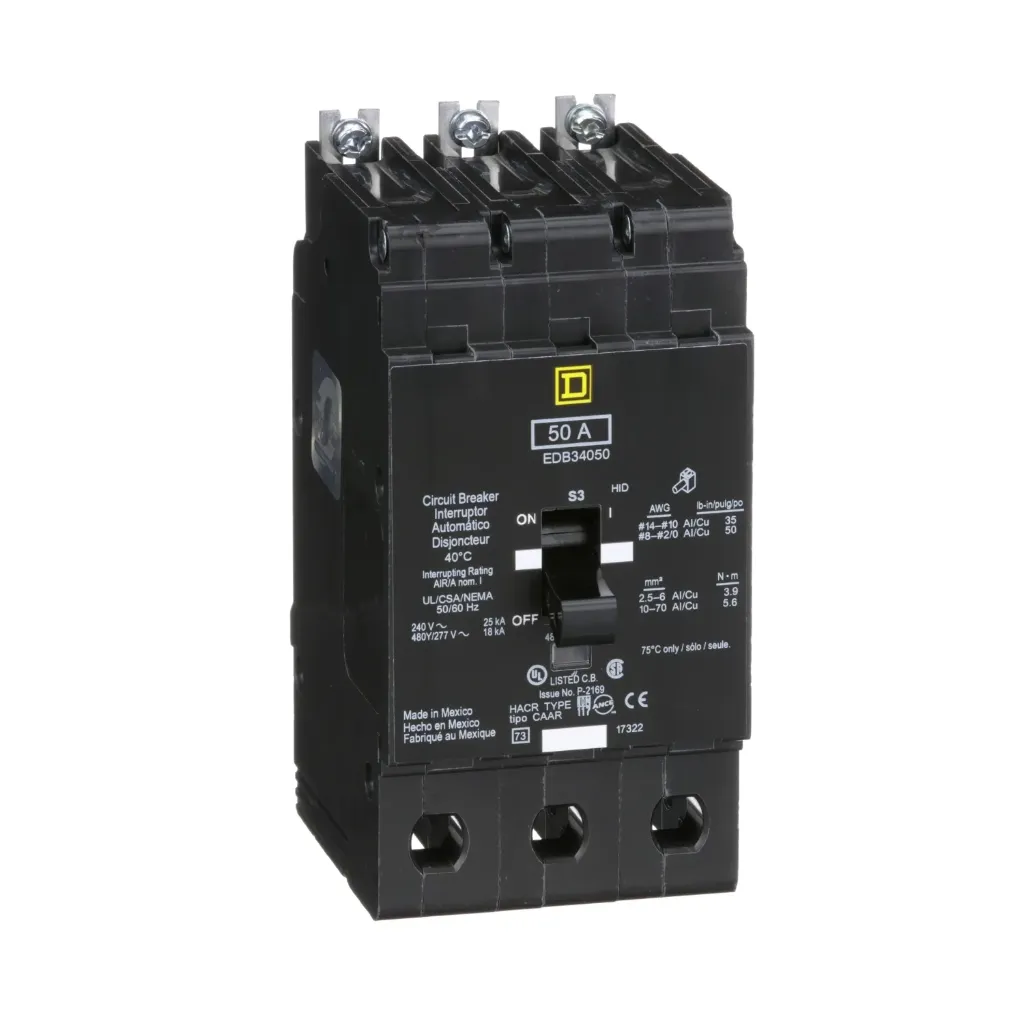 Interruptor termomagnético para tablero NF 3 Polos 50A a 480v Atornillable