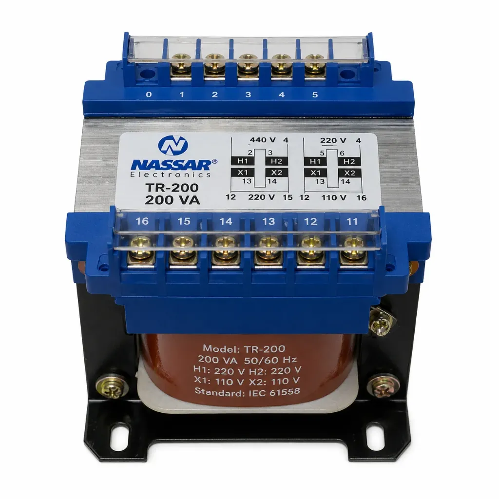 [TR200-NAS-200VA] Transformador de control Nassar TR-200 de 200 VA