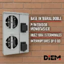 Base Integral Doble para Medidor Monofásico Rilez BMI-52-100S 100A | 5 Terminales | Alimentación Subterránea | Espacio para Interruptores QP o QO