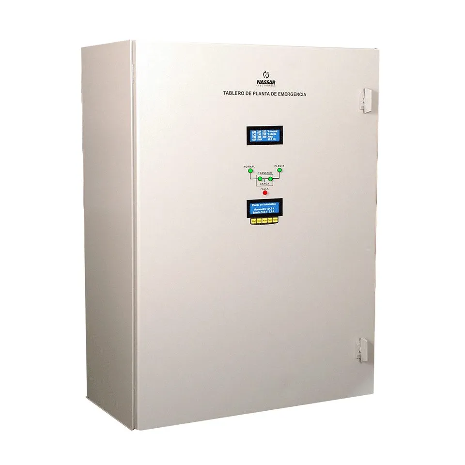 Tablero de Control para Planta de Emergencia Nassar PE100-270-2, 220 V, 270 A, 87.3 kW, Trifásico