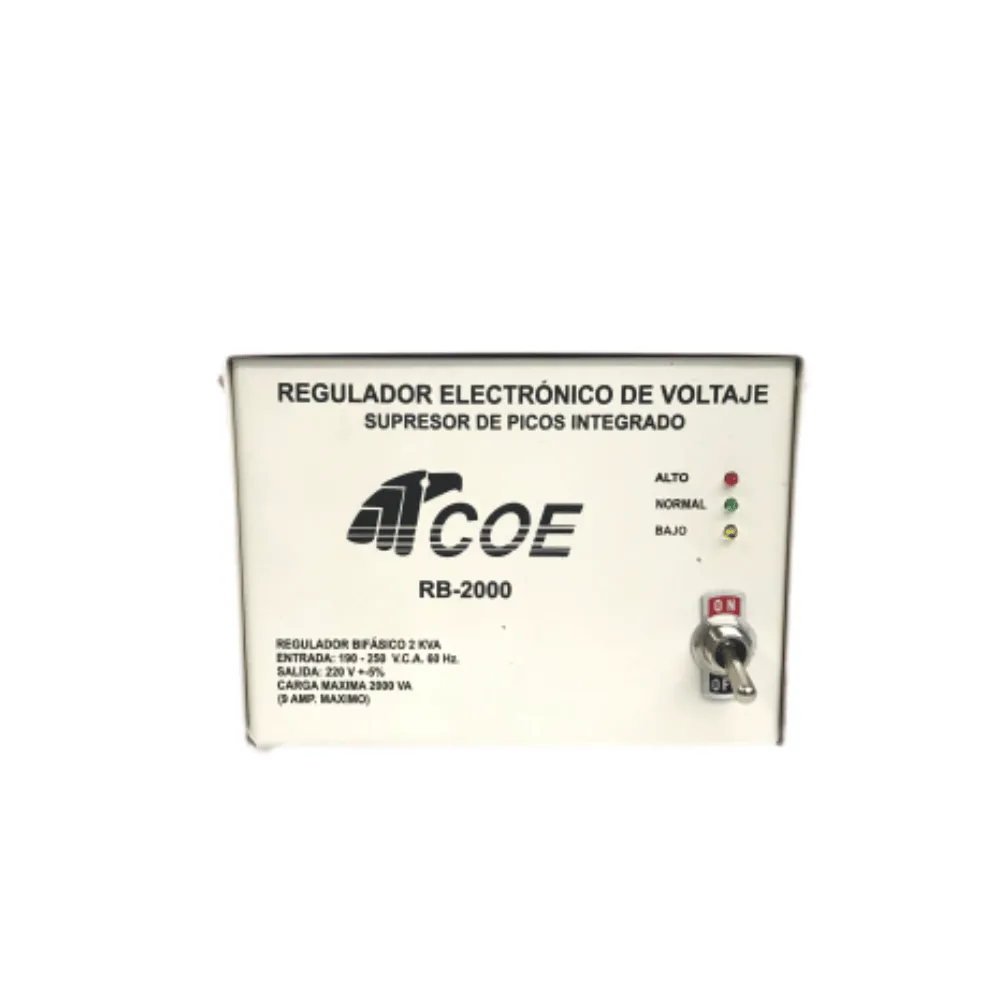 Regulador de Voltaje Bifásico COE RB-2000 | 2 kVA | 8 A por Fase | 220/127 V