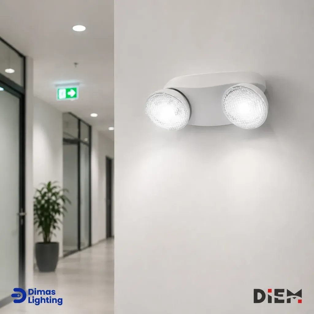 Lámpara LED de Emergencia Dimas Clid ELC1 4W 340 lm con Batería y Doble Cabezal