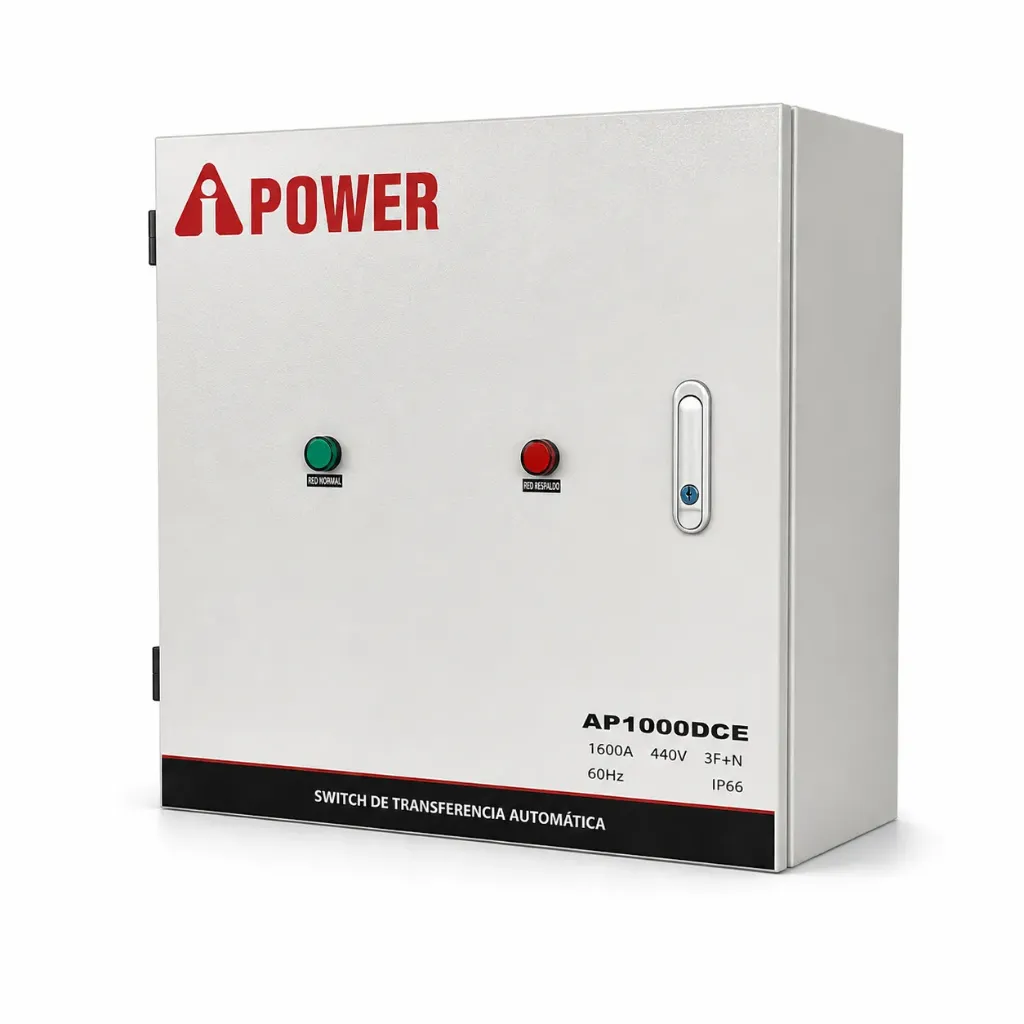 Tablero de transferencia automática AiPower AP1000DCE 1600 A 220 V trifásico 3F+N