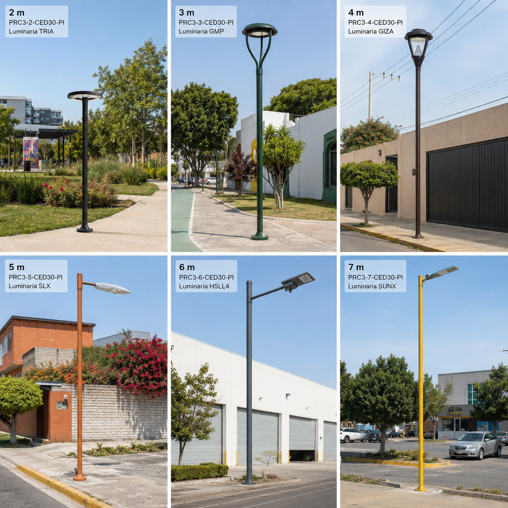 [PRC3-4-ced30] Poste Recto Circular de 3" Cédula 30 para Alumbrado, de 2 a 7 m (4 m, Esmalte Alquidálico)