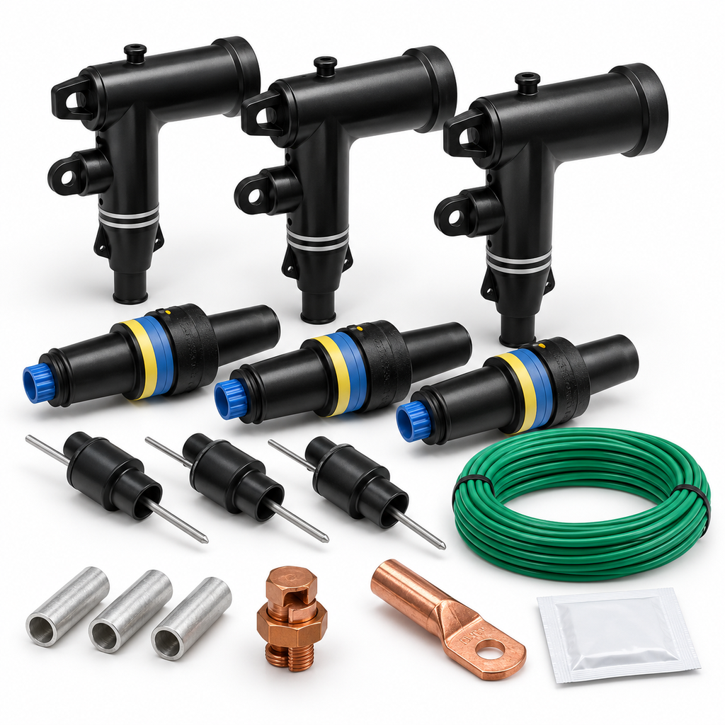 Kit de Conexiones 15 kV para Transformador Tipo Pedestal - 200 A - Cable XLPE 1/0 AWG